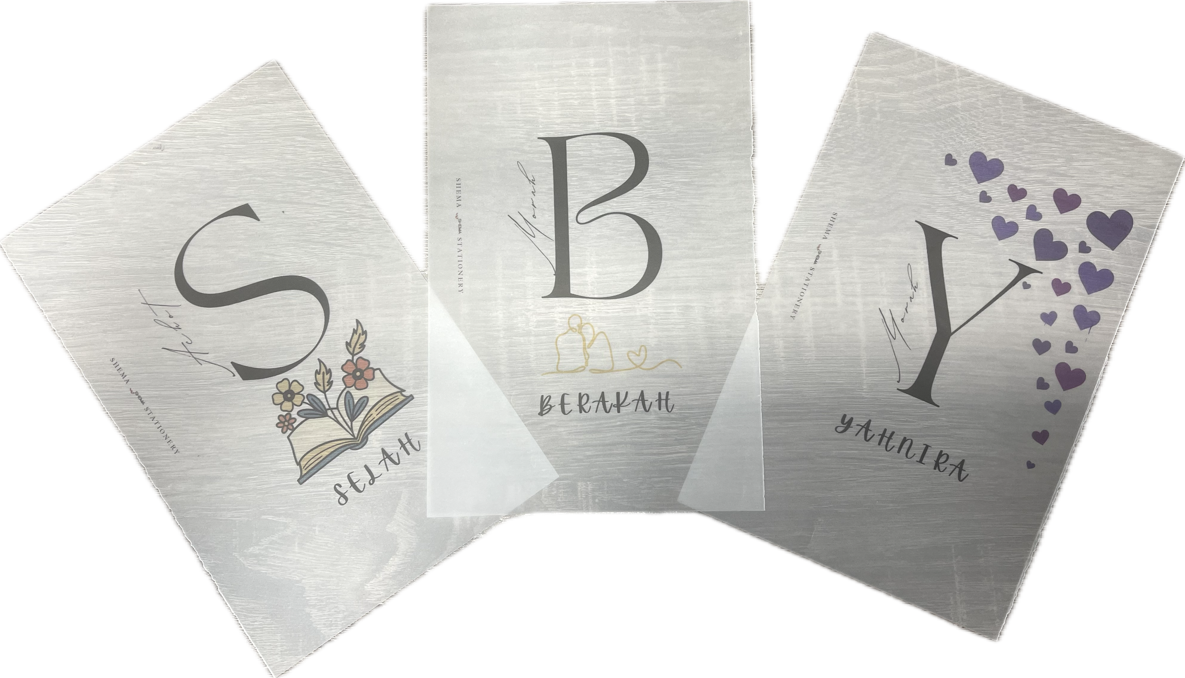 Alef Bet Personalized Vellum Dashboard