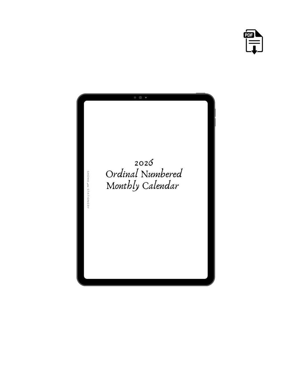 A5 2026 Ordinal Numbered Monthly Calendar Bundle - Digital Download