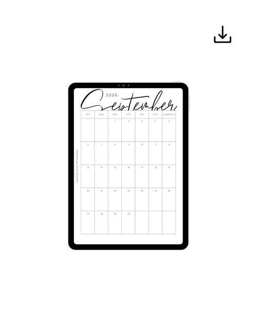 A5 2026 Ordinal Numbered Monthly Calendar Bundle - Digital Download