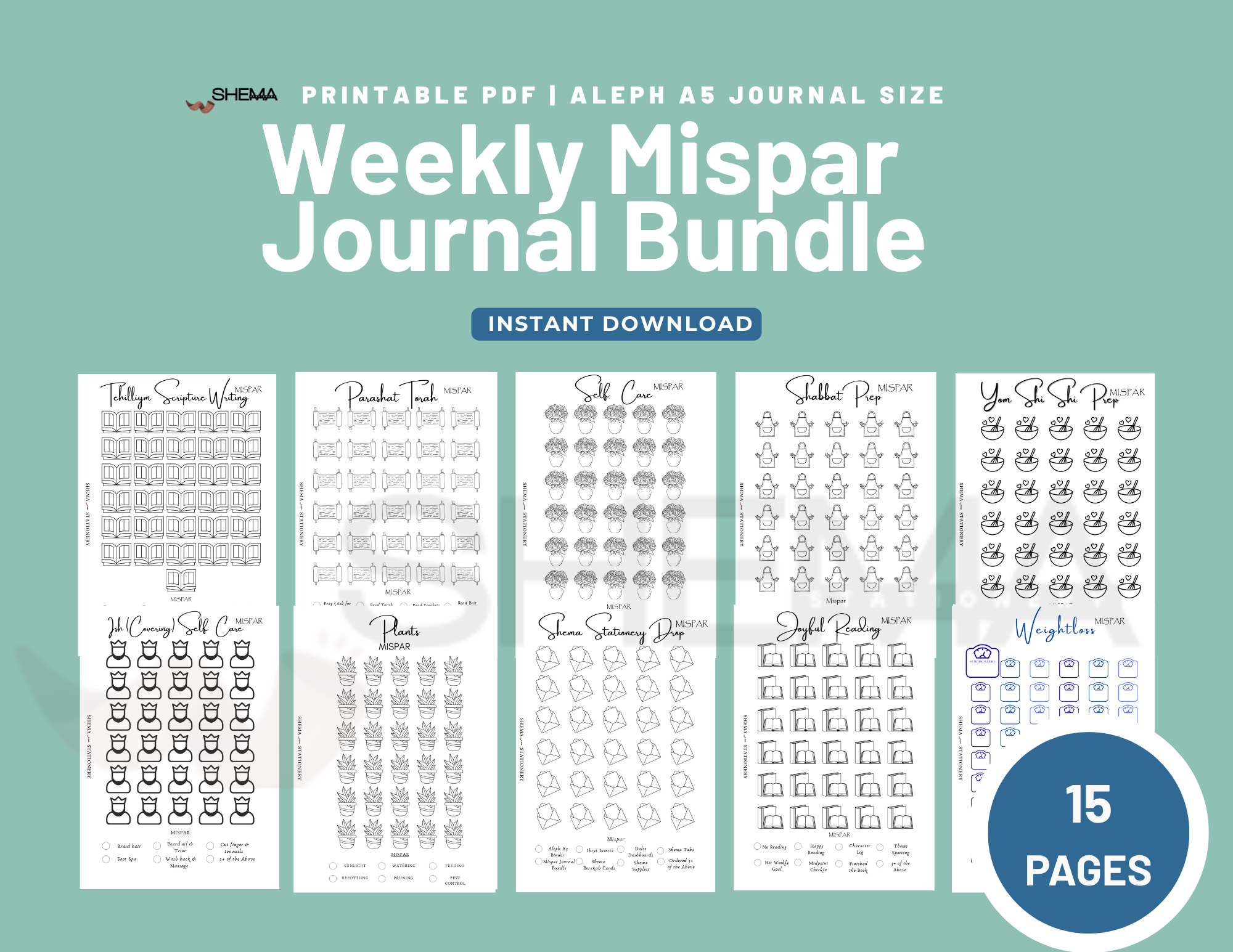 Weekly Mispar Journal Bundle - Digital Download