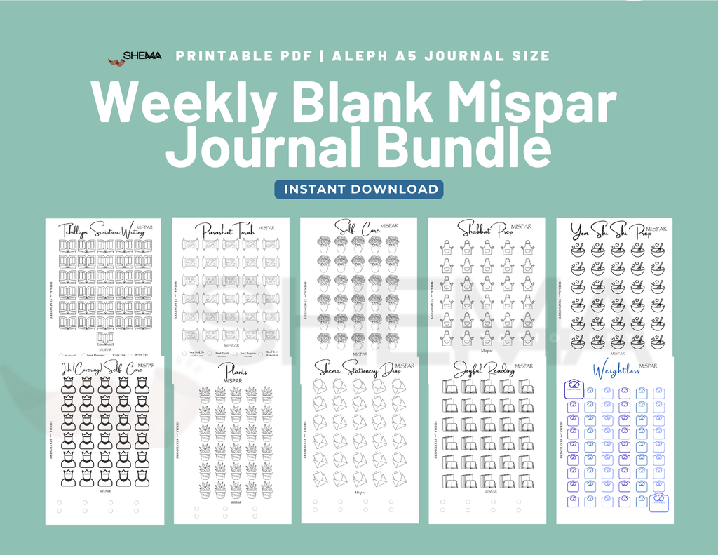 Weekly Mispar Journal Bundle - Digital Download