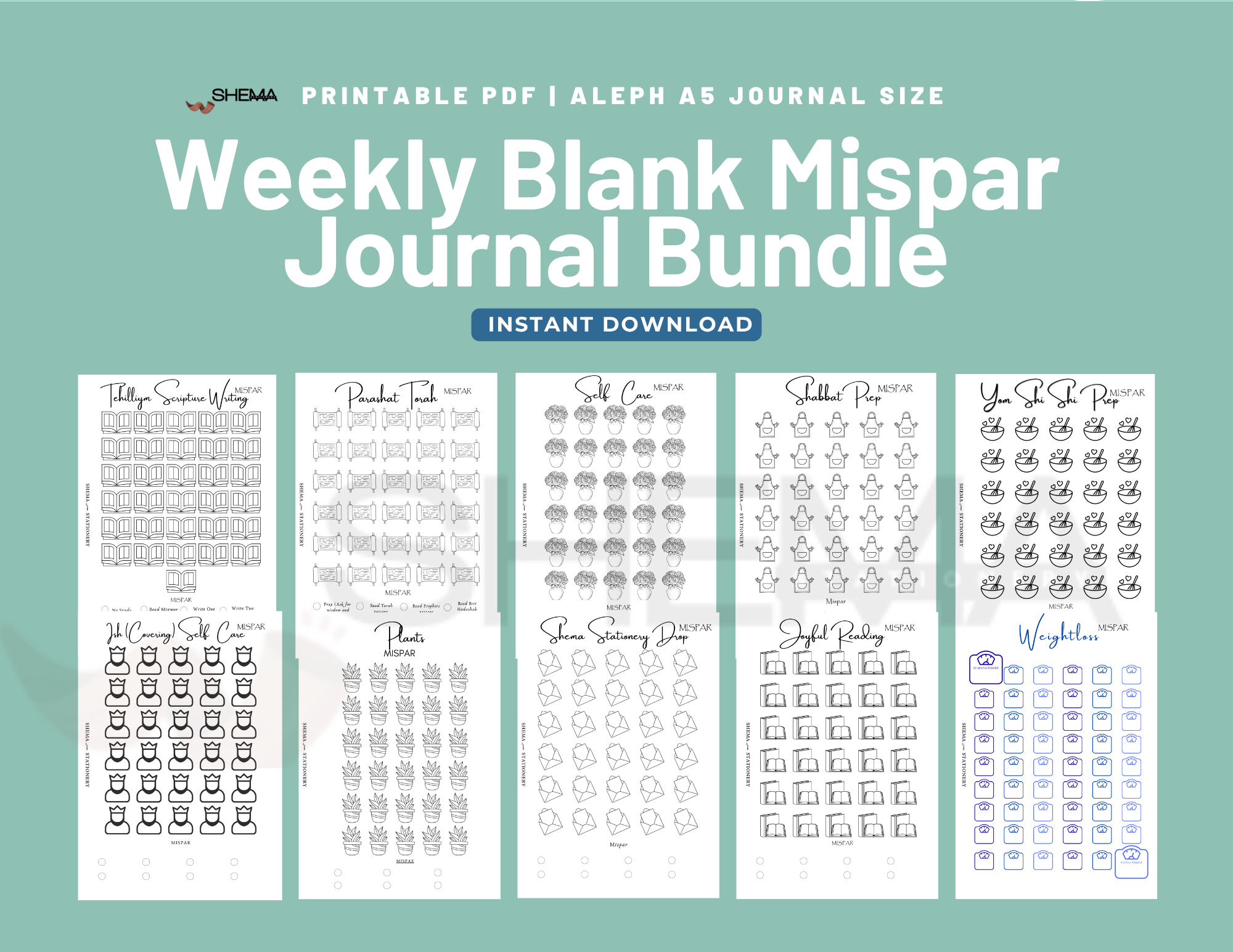Weekly Mispar Journal Bundle - Digital Download